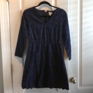 J crew navy blue 3/4 sleeve dress